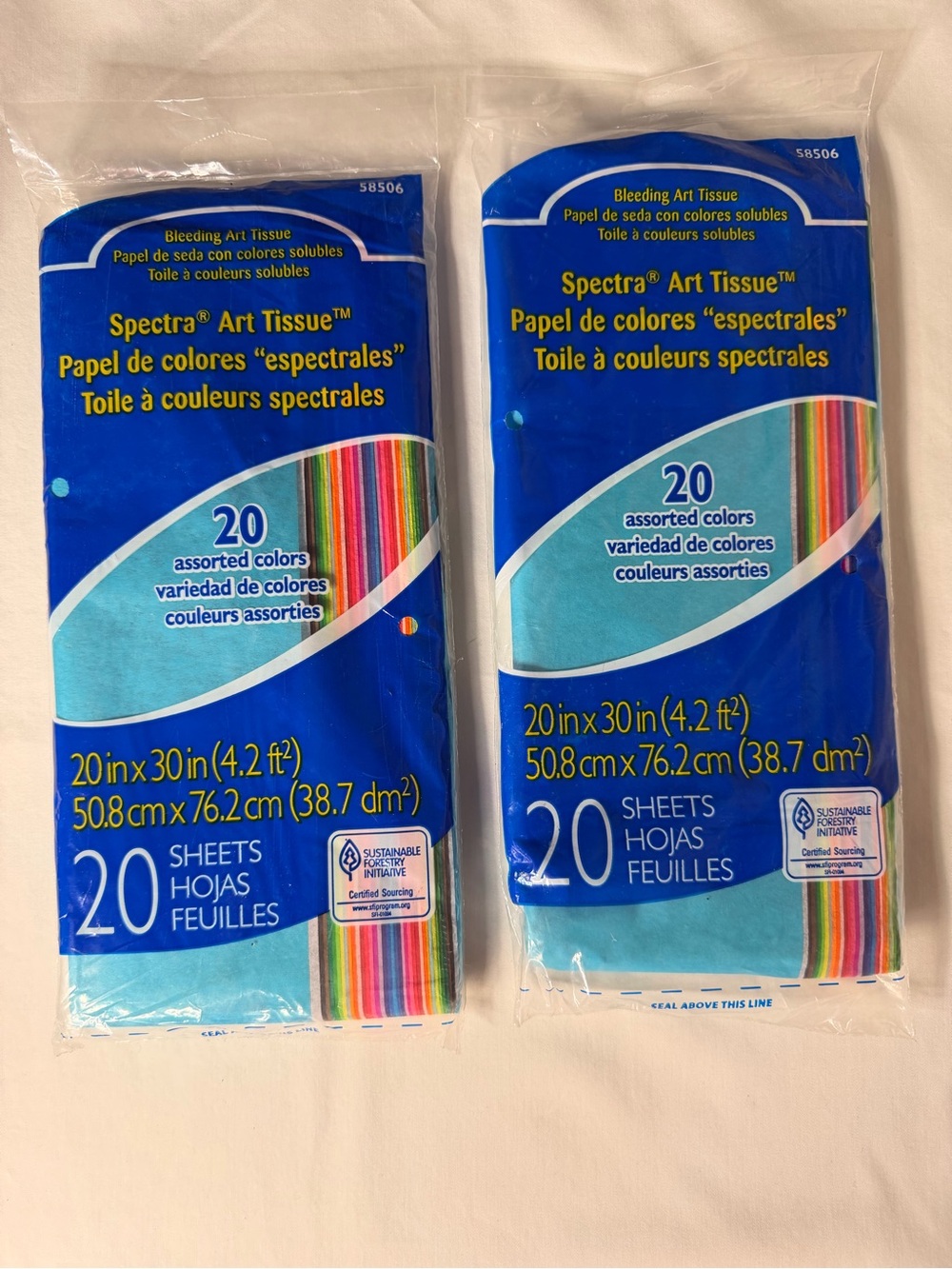 Spectra Art Tissue 20 Assorted Color Sheets - Blue Packaging
